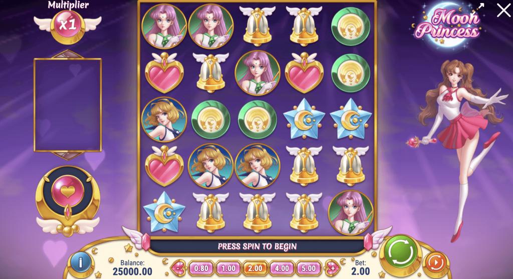 Moon Princess Play’n Go Spielautomat Spieloberfläche